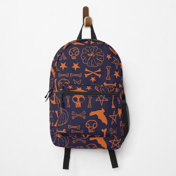 Item preview, Orange pentagrams with halloween pumpkins and bats designed and sold by Dotsby.