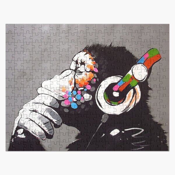 Banksy - Singe avec des écouteurs Puzzle