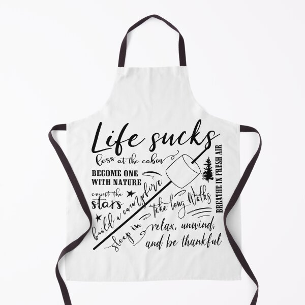 Item preview, Life Sucks less at the Cabin - Green Typography Saying Roasting Marshmallows designed and sold by infinitygrafix.