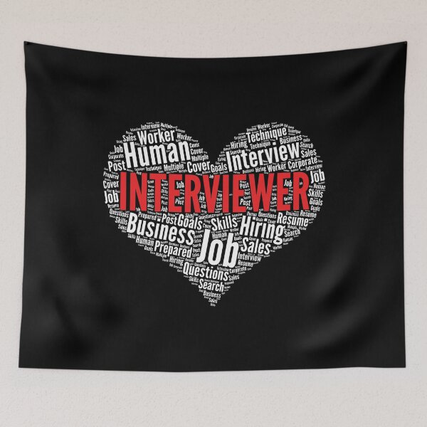 Item preview, Interviewer Heart Shape Word Cloud Design design designed and sold by theodoros20.