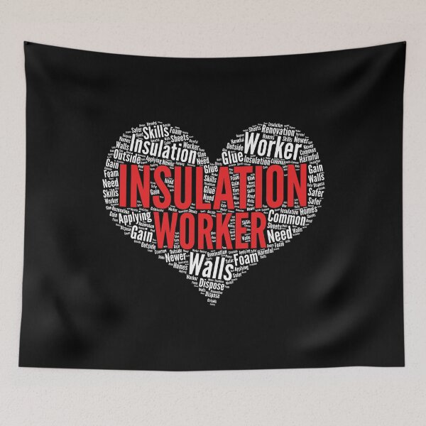 Item preview, Insulation Worker Heart Shape Word Cloud Design print designed and sold by theodoros20.