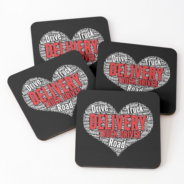 Item preview, Delivery Truck Driver Heart Shape Word Cloud print designed and sold by theodoros20.