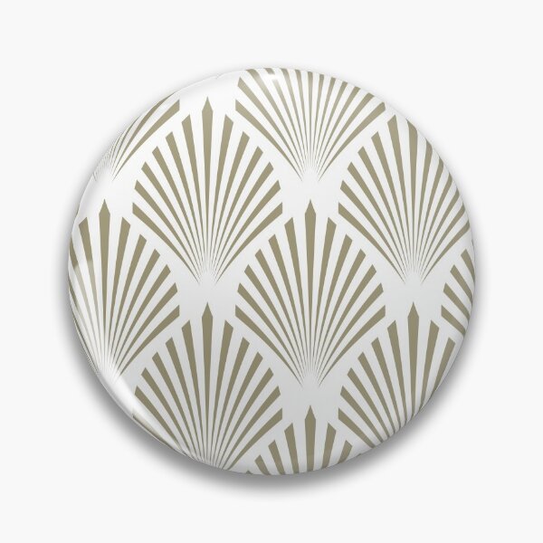 Artikelvorschau, Warm Taupe and White Scallop Fan Pattern Pairs Dulux 2022 Popular Colour Calming Meadow - Color Trends entworfen und verkauft von ColorOfTheYears.