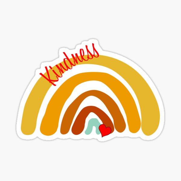 Rainbow of Kindness and Love - Be kind! By Littleviews Sticker