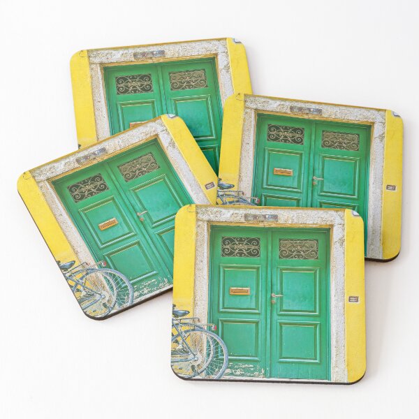 Item preview, Old Green Door and Yellow Wall designed and sold by kallyfactory.