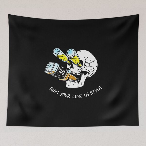 Item preview, Ruin your life in style - Skull Drinking designed and sold by stillballin.
