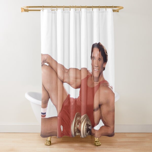 Arnold Schwarzenegger Lying pose Shower Curtain