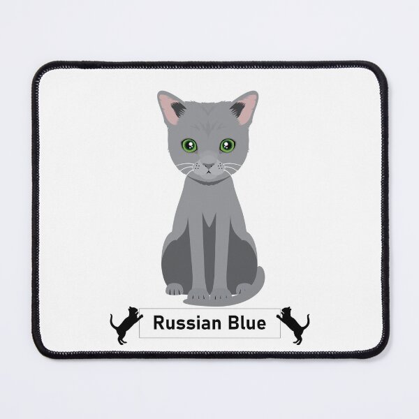 Item preview, Russian Blue Cat Breed - Cartoon Art Style designed and sold by EdKid.