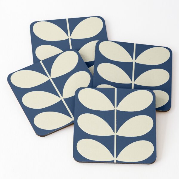orla kiely stem floral,navy blue Coasters (Set of 4)