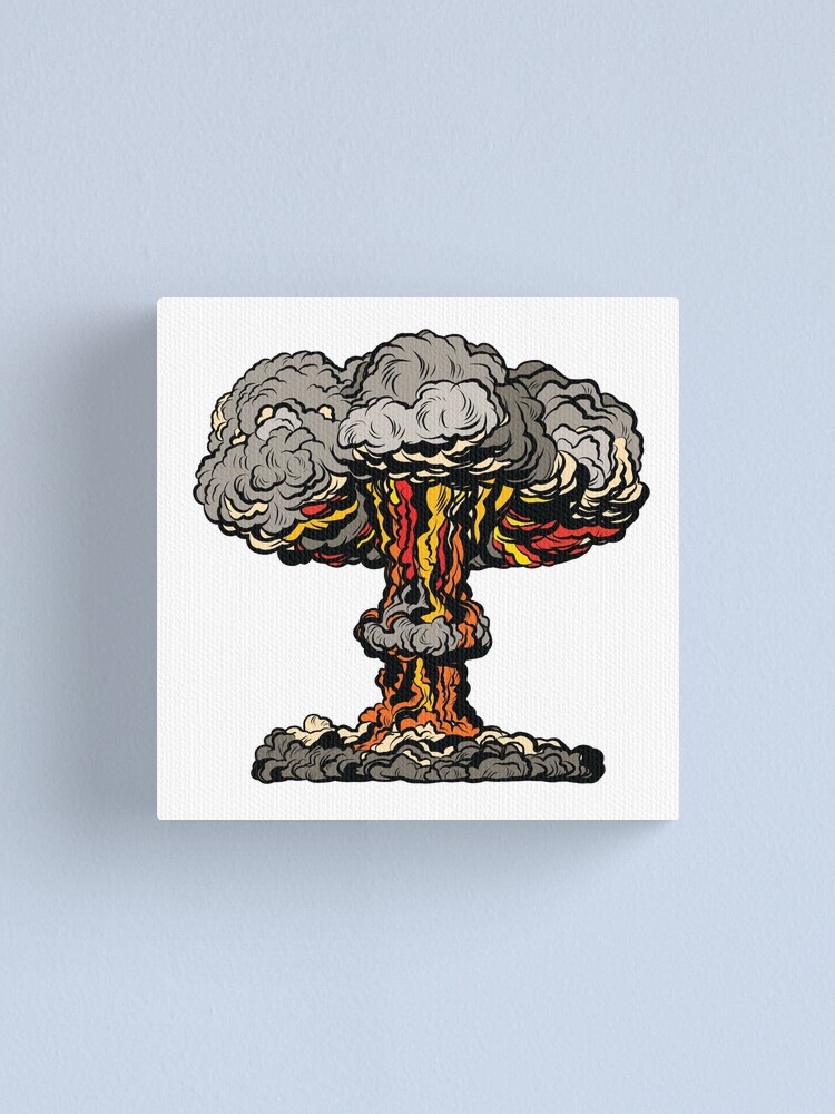Thumbnail 2 von 3, Leinwanddruck, Nukleare Explosion radioaktive Pilz Pop-Art designt und verkauft von studiostoks.
