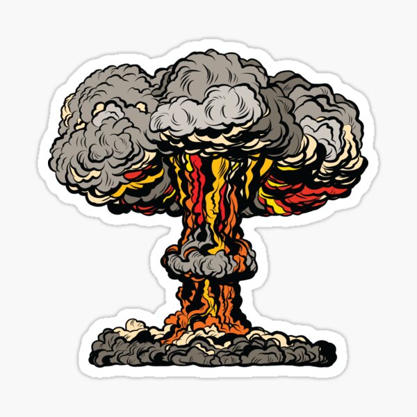 Nuclear explosion radioactive mushroom pop art Sticker