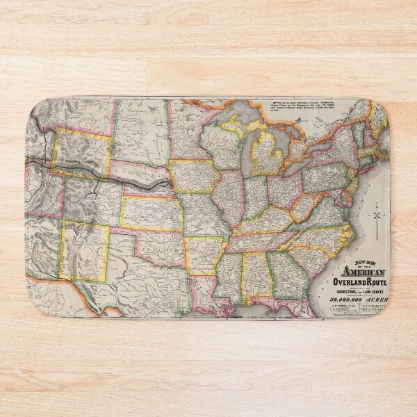 Item preview, 1879 Map of the American Overland Route, North America's first transcontinental railroad designed and sold by Gin  Neko.