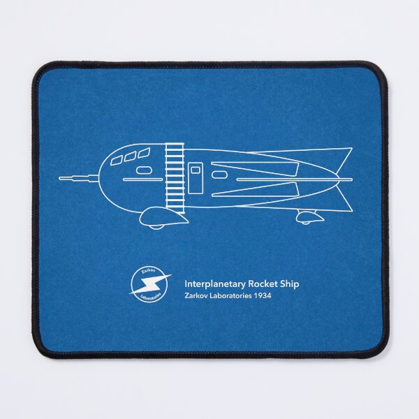 Item preview, Retro Rocketship Blueprint designed and sold by WayneBrant.