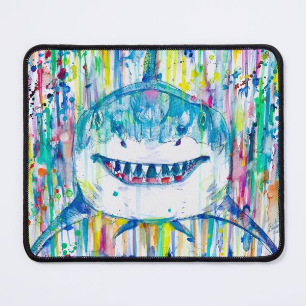 Item preview, HAPPY SHARK - watercolor portrait designed and sold by lautir.