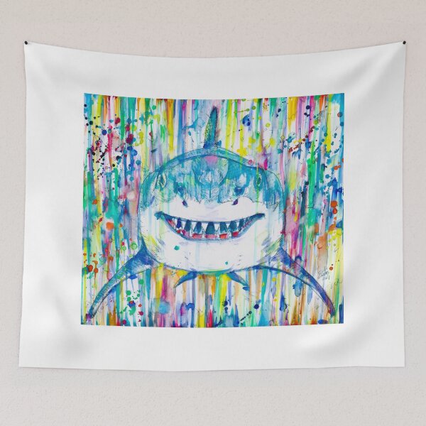 Item preview, HAPPY SHARK - watercolor portrait designed and sold by lautir.