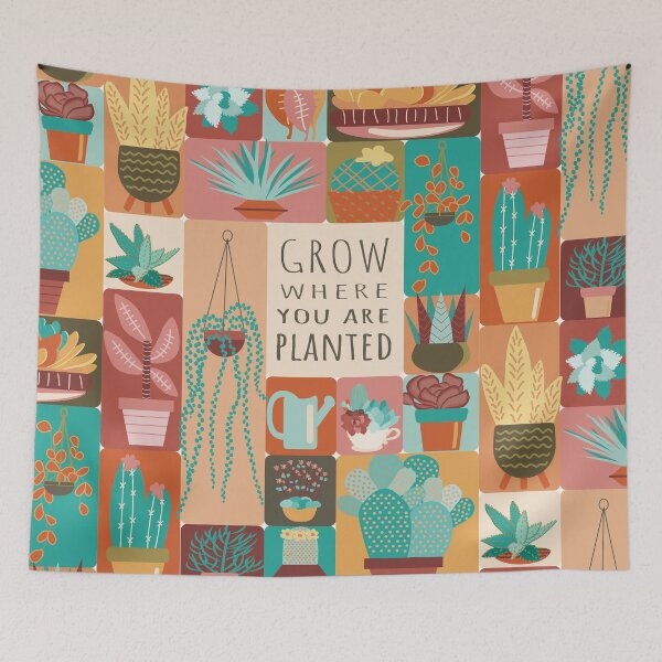 Item preview, Potted Love-Grow Where You are Planted-Motivational Saying Poster designed and sold by Annette Chabidon Studio.