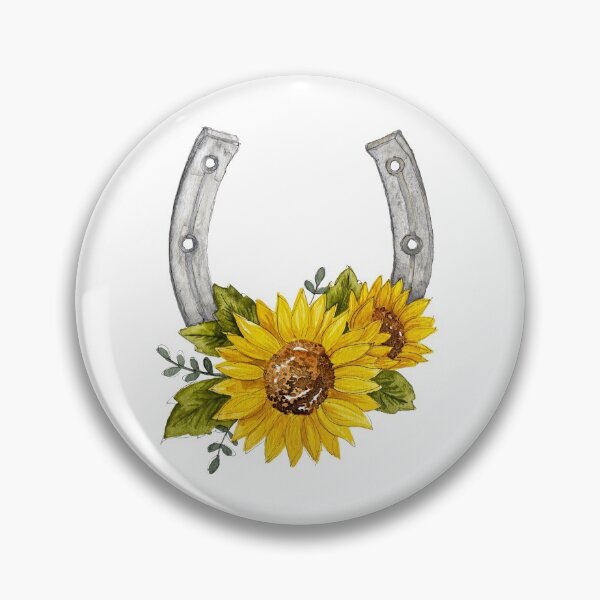 Item preview, Sunflower Horseshoe Watercolor designed and sold by Red Barn  Co-Op.