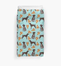 German Shorthair pointer dog breed gifts pizza slice funny dog art for gift idea dog breed custom pet portrait Duvet Cover