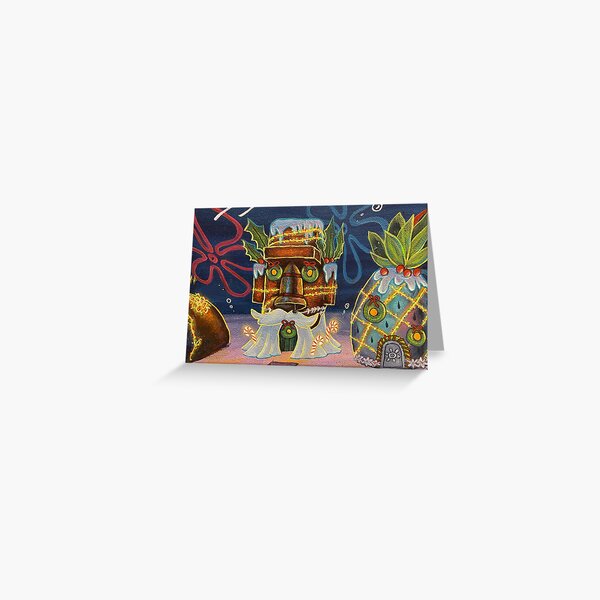 Vista previa del artículo con la obra «Escena de Bob Esponja de Navidad», diseñado y vendido por diaphona.