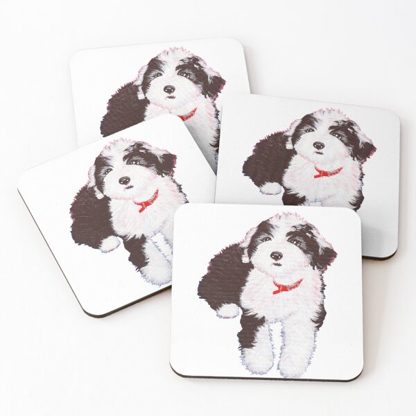 Item preview, OLD ENGLISH SHEEPDOG oes *Maxie Pup*~ Puppy Dog: Pop Art~Original Painting~LilyKoArt designed and sold by Spinning Plates 360.