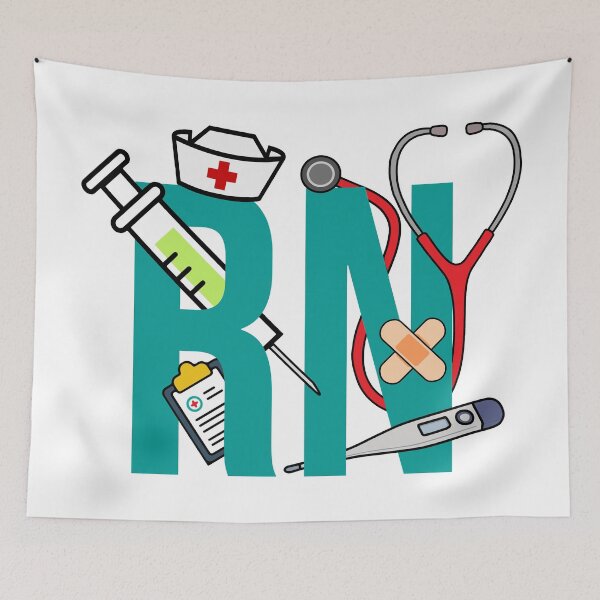 Item preview, RN Registered Nurse, Stethoscope And Syringe designed and sold by Preents.