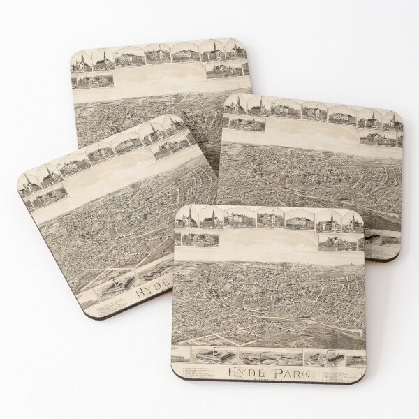 Item preview, 1890 Vintage Map of Hyde Park, Boston, Massachusetts  designed and sold by Gin  Neko.