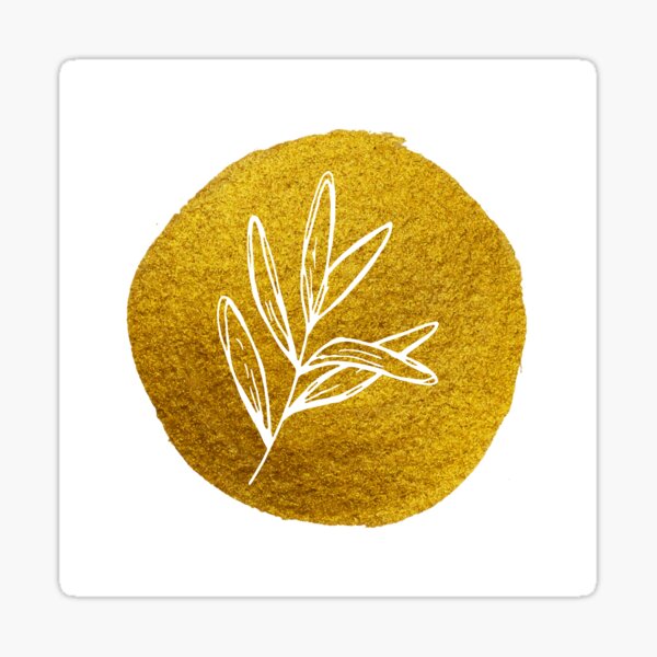 Item preview, White leaves on gold paint designed and sold by 75artstreet.