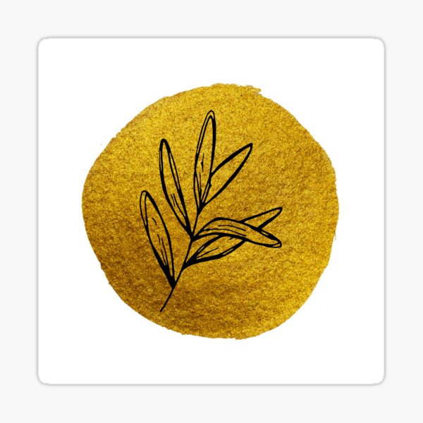 Item preview, Leaves on gold paint designed and sold by 75artstreet.