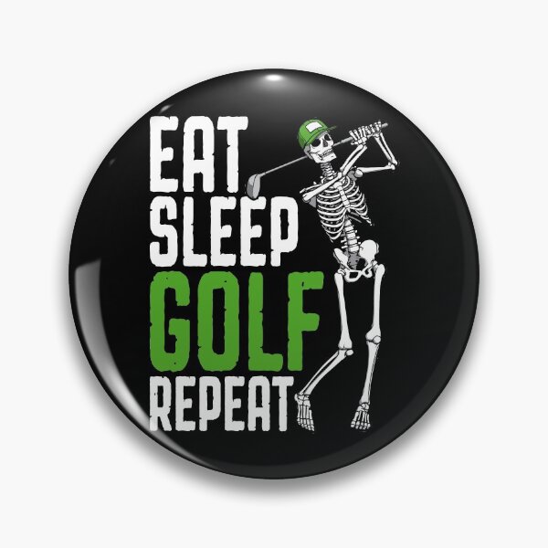 Item preview, Eat Sleep Golf Repeat Funny Skeleton Gothic Golfer designed and sold by GrandeDuc.