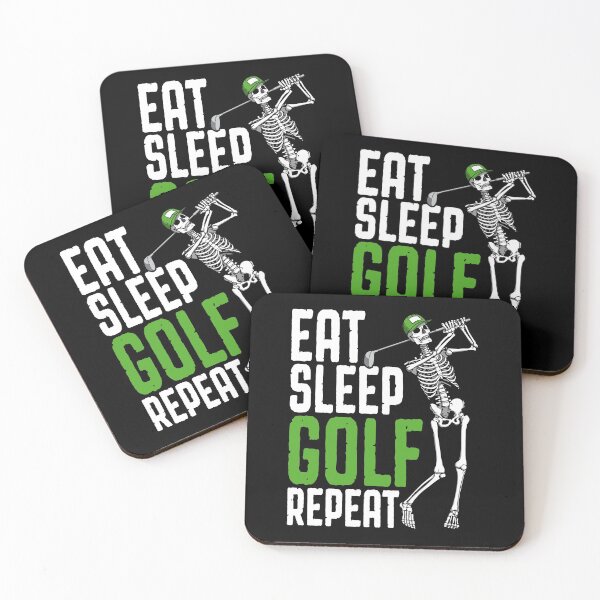 Item preview, Eat Sleep Golf Repeat Funny Skeleton Gothic Golfer designed and sold by GrandeDuc.
