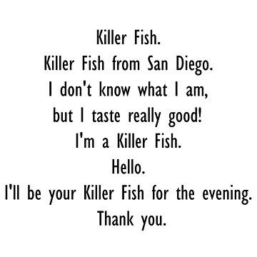 Artwork thumbnail, Killer Fish Script by DailyMangoStore