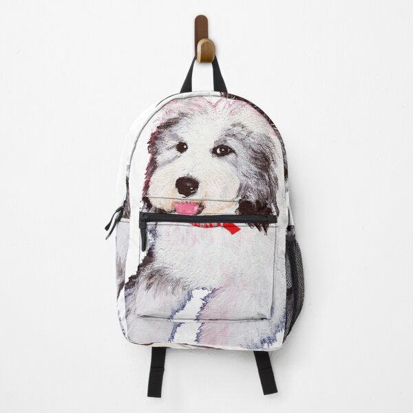 Item preview, OLD ENGLISH SHEEPDOG oes *Maxie*~ Puppy Dog: Pop Art~Original Painting~LilyKoArt designed and sold by Spinning Plates 360.