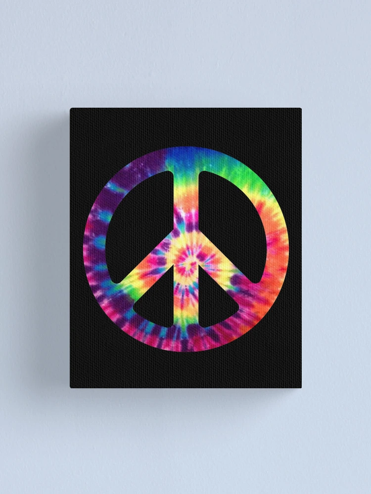 Imagen 1 de 3, Lienzo con la obra Tie Dye Peace Sign Symbol 60s 70s Hippie Style, diseñada y vendida por MMSTYLE.