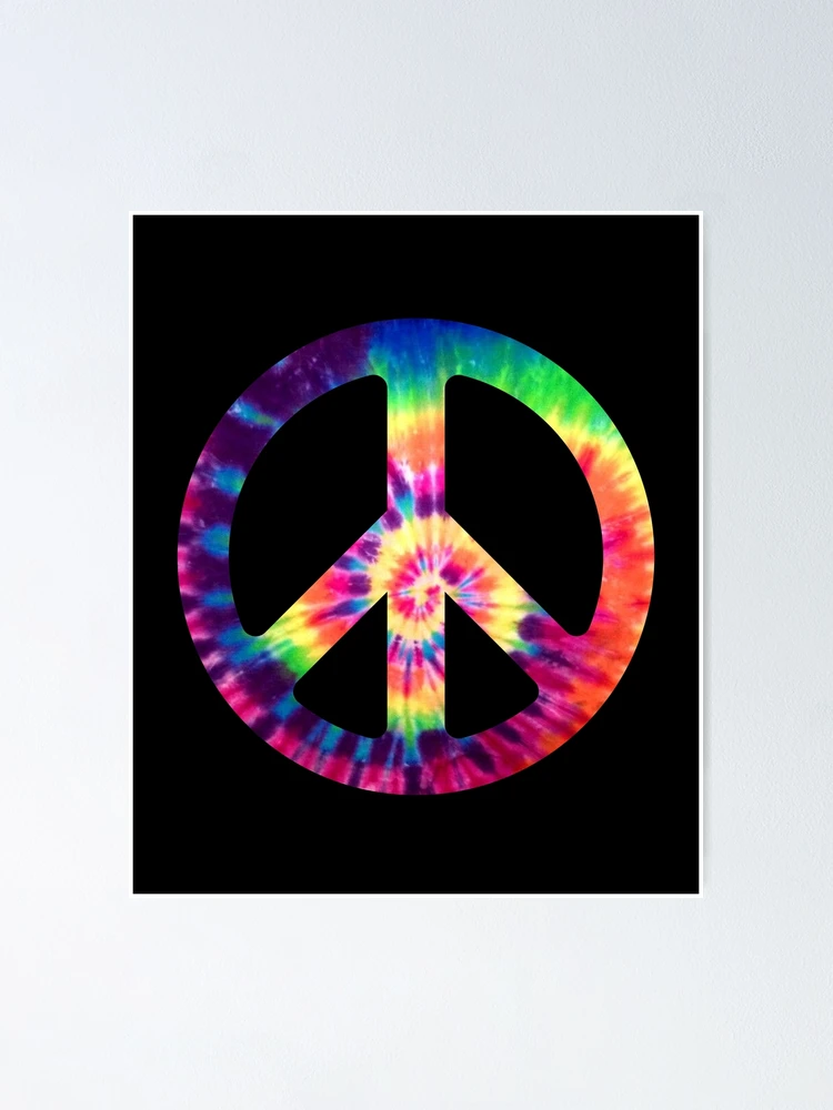 Imagen 1 de 3, Póster con la obra Tie Dye Peace Sign Symbol 60s 70s Hippie Style, diseñada y vendida por MMSTYLE.