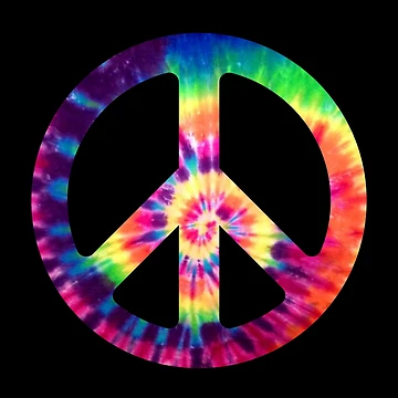 Imagen de la obra Tie Dye Peace Sign Symbol 60s 70s Hippie Style de MMSTYLE