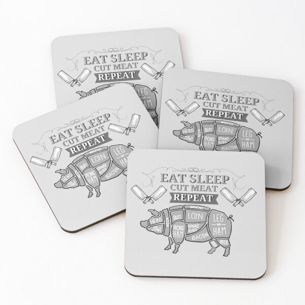 Item preview, Eat, sleep, cut meat, repeat designed and sold by Cursed-Creative.