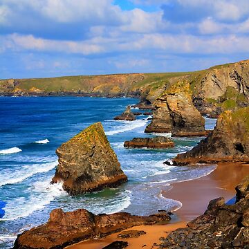 Bedruthan Steps North Cornwall Coast Sticker for Sale by Michael Charles
