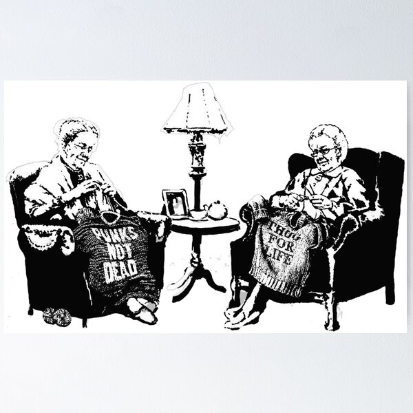 Item preview, Banksy Grannies Punk's Not Dead Thug For Life designed and sold by WE-ARE-BANKSY.