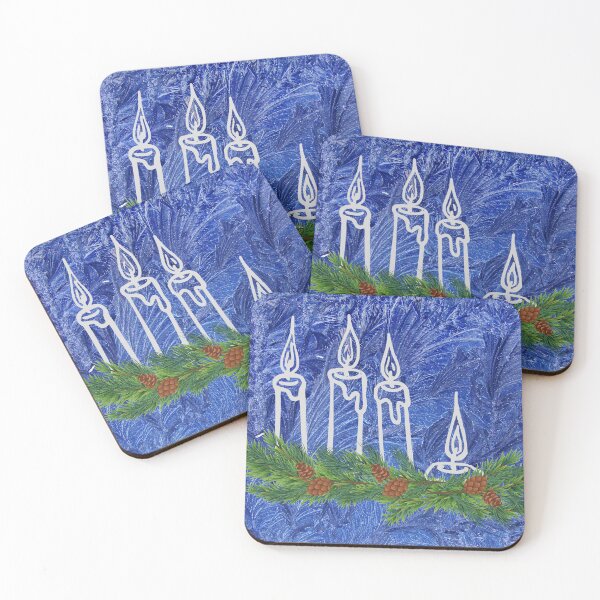 Item preview, Liturgical Blue Advent Wreath with burnt down candles  designed and sold by CheekyGrace.