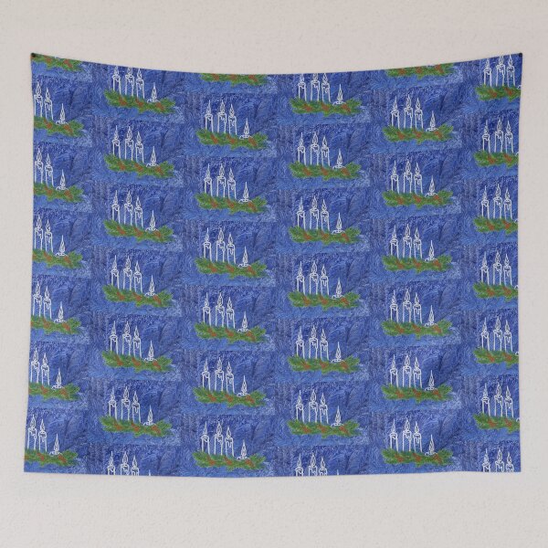 Item preview, Liturgical Blue Advent Wreath with burnt down candles  designed and sold by CheekyGrace.