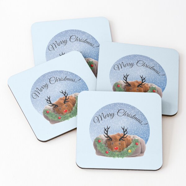 Item preview, Merry Pigmas Christmas Guinea Pig with Antlers Reindeer designed and sold by Artventurous.
