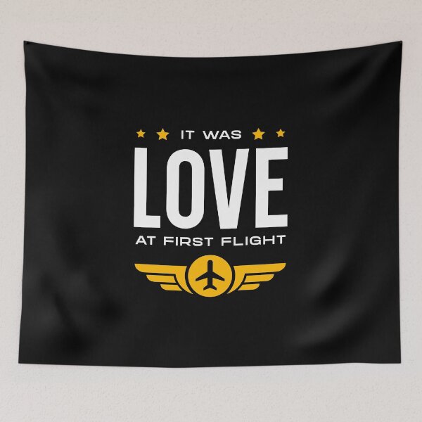 Item preview, It Was Love at First Flight Airplane Pilot Airline Captain designed and sold by Uppercase Tees.