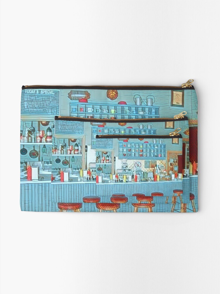 Thumbnail 2 of 4, Zipper Pouch, The Diner III designed and sold by Felipe Levin.