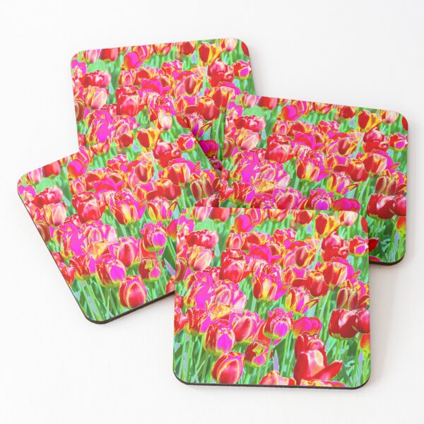 Item preview, Floral Motives with Blooming Red, Purple and Yellow Tulips designed and sold by IraNiva.