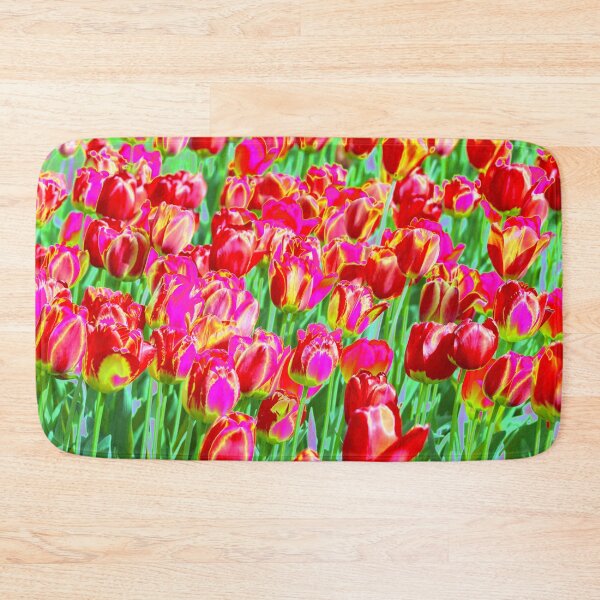 Item preview, Floral Motives with Blooming Red, Purple and Yellow Tulips designed and sold by IraNiva.