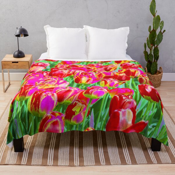 Item preview, Floral Motives with Blooming Red, Purple and Yellow Tulips designed and sold by IraNiva.