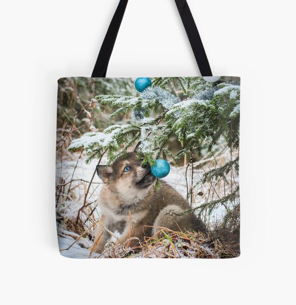 Wolfy Christmas All Over Print Tote Bag