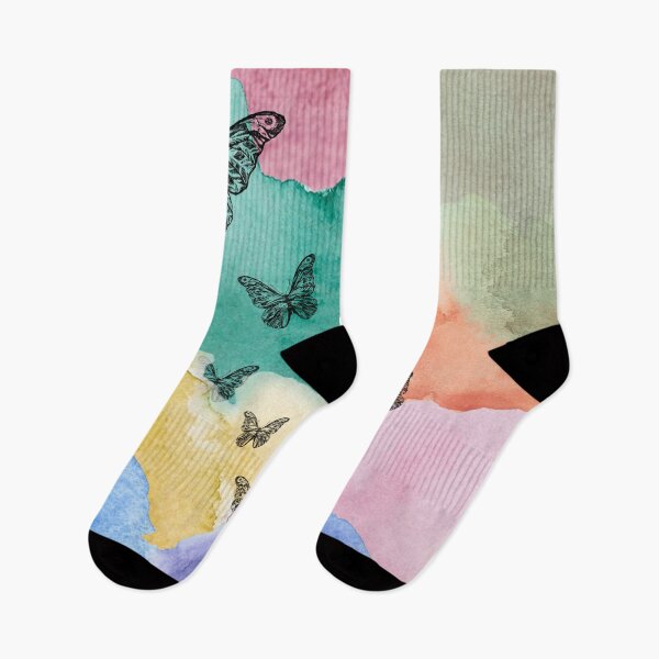 Item preview, Butterfly Obsessed - Abstract Watercolor Colorful Gradient Pattern With Flying Butterflies designed and sold by By Roqia.