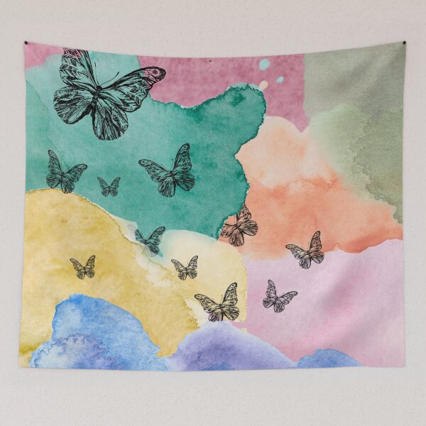 Item preview, Butterfly Obsessed - Abstract Watercolor Colorful Gradient Pattern With Flying Butterflies designed and sold by By Roqia.