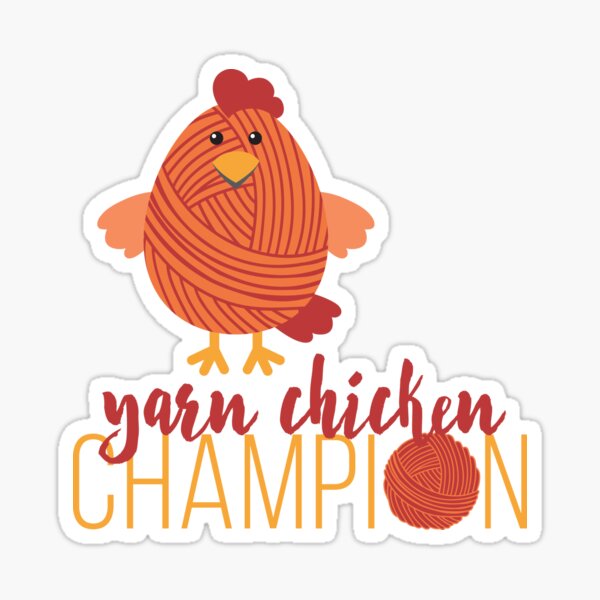 Red Yarn Chicken Champion Sticker